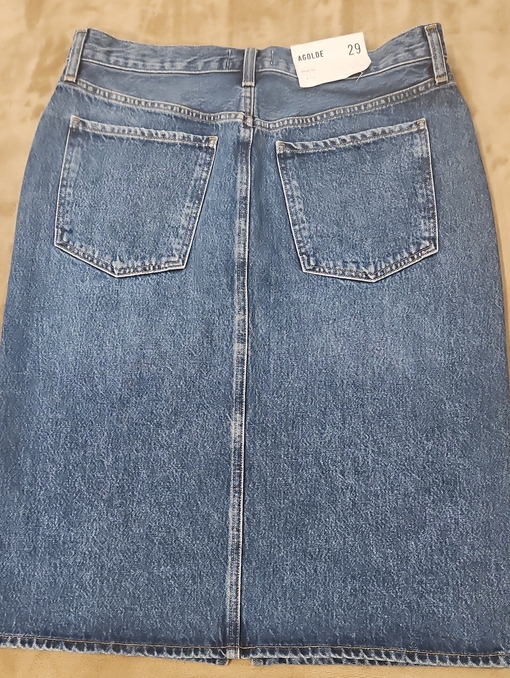 AGOLDE Gaia Denim Midi Skirt with Front Slit - Picture 12 of 12